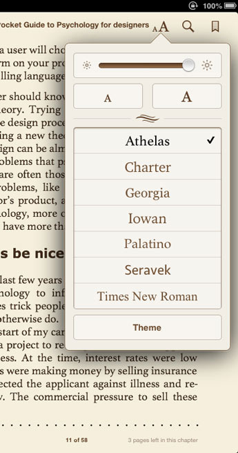 Custom Font for Apple Chooses Athelas for iBooks - Apple Chooses Athelas for iBooks by Typetogether